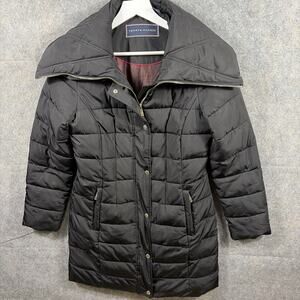 TOMMY HILFIGER Women’s Black long puffer coat jacket Size Small